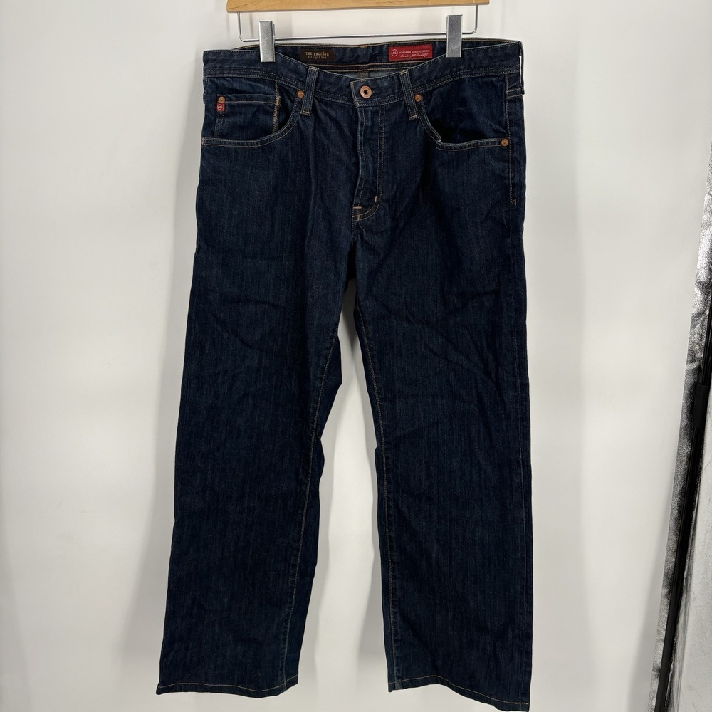 Adriano Goldschmied AG Men's Protege Straight Leg Denim Jeans‎ 34X28 Dark Blue